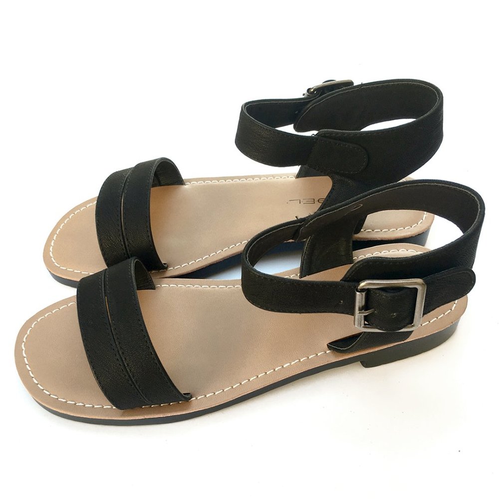 C. Label Black Sandals with Ankle Strap (7)